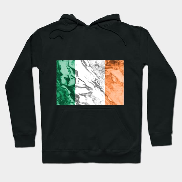 Flag of Ireland - Marble texture Hoodie by DrPen